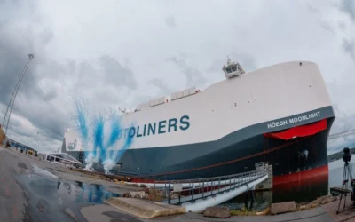“An innovative, eco-friendly Aurora-class car carrier was presented in Sweden.”